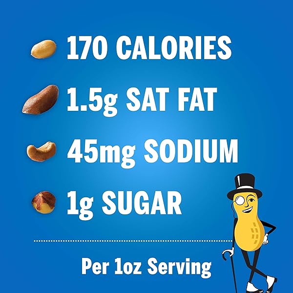 PLANTERS LIGHTLY SALTED MIXED NUTS, 15 OZ CANISTER – LESS THAN 50% PEANUTS BY WEIGHT (BREAK) ALMONDS, CASHEWS, PECANS, BRAZIL NUTS ROASTED IN PEANUT OIL – ON-THE-GO SNACK AND MOVIE SNACK – RESEALABLE CANISTER – KOSHER