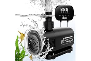 AQQA Aquarium Water Pump,Controllable Return Pump with LCD Display,Constant Flow Mode+Wave Making Mode+Feeding Mode,Submersib
