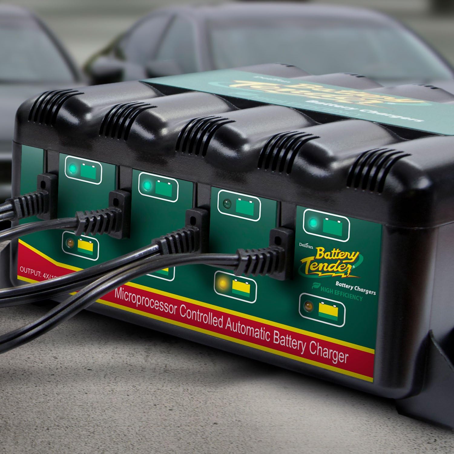 Battery Tender 4-Bank: 12V, 1.25 Amp Battery Charger - 12V Battery Charging Bank with 4 Ports - Simultaneously Charges and Maintains Up to Four Batteries - 022-0148-DL-WH: Automotive