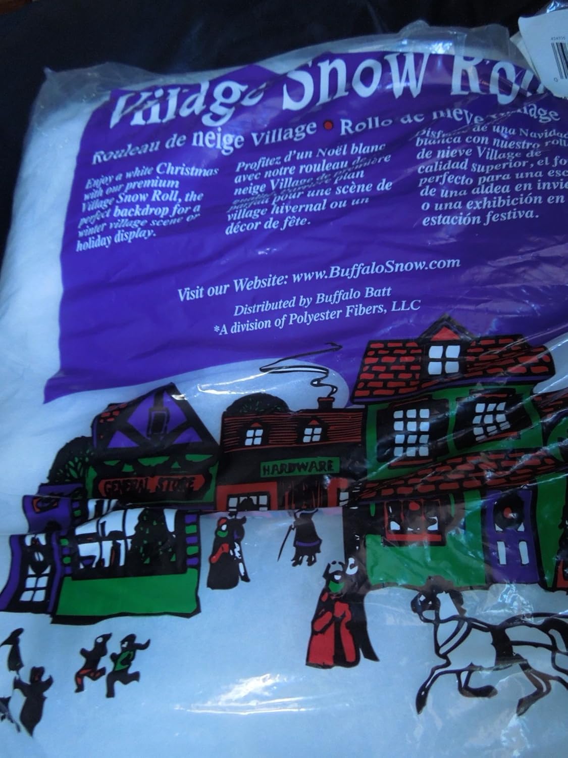 Artificial Snow - Christmas Village Buffalo Snow Roll 15 Inches X 84 Inches apx 8 oz.