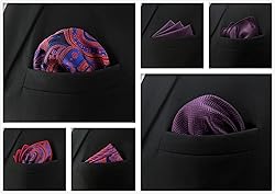 SHLAX&WING 5 Pieces Assorted Mens Silk Pocket