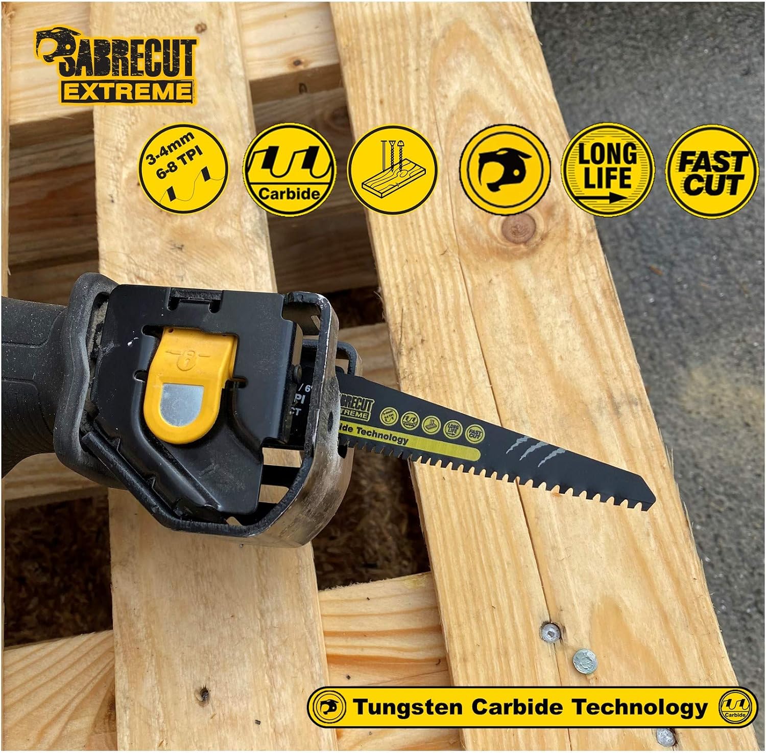 1 x SabreCut SCRS956XHM Tungsten Carbide 152mm Variable 6-8 TPI S956XHM Very Fast Wood and Plastic Cutting Reciprocating Sabre Saw Blade - Image 5