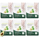 Hydrating Hand Masks, 6PCS Hand Mask Moisturizing Gloves for Men Women, Smooth Long Lasting Soft Exfoliating Hand Peeling Spa Mask Moisturizer Beauty Gift Set for Dry Cracked Rough Dull Hands(J)