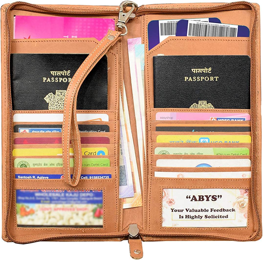 ABYSTan Genuine Leather Wallet||Credit Card Cases||Passport Holder for Men & Women