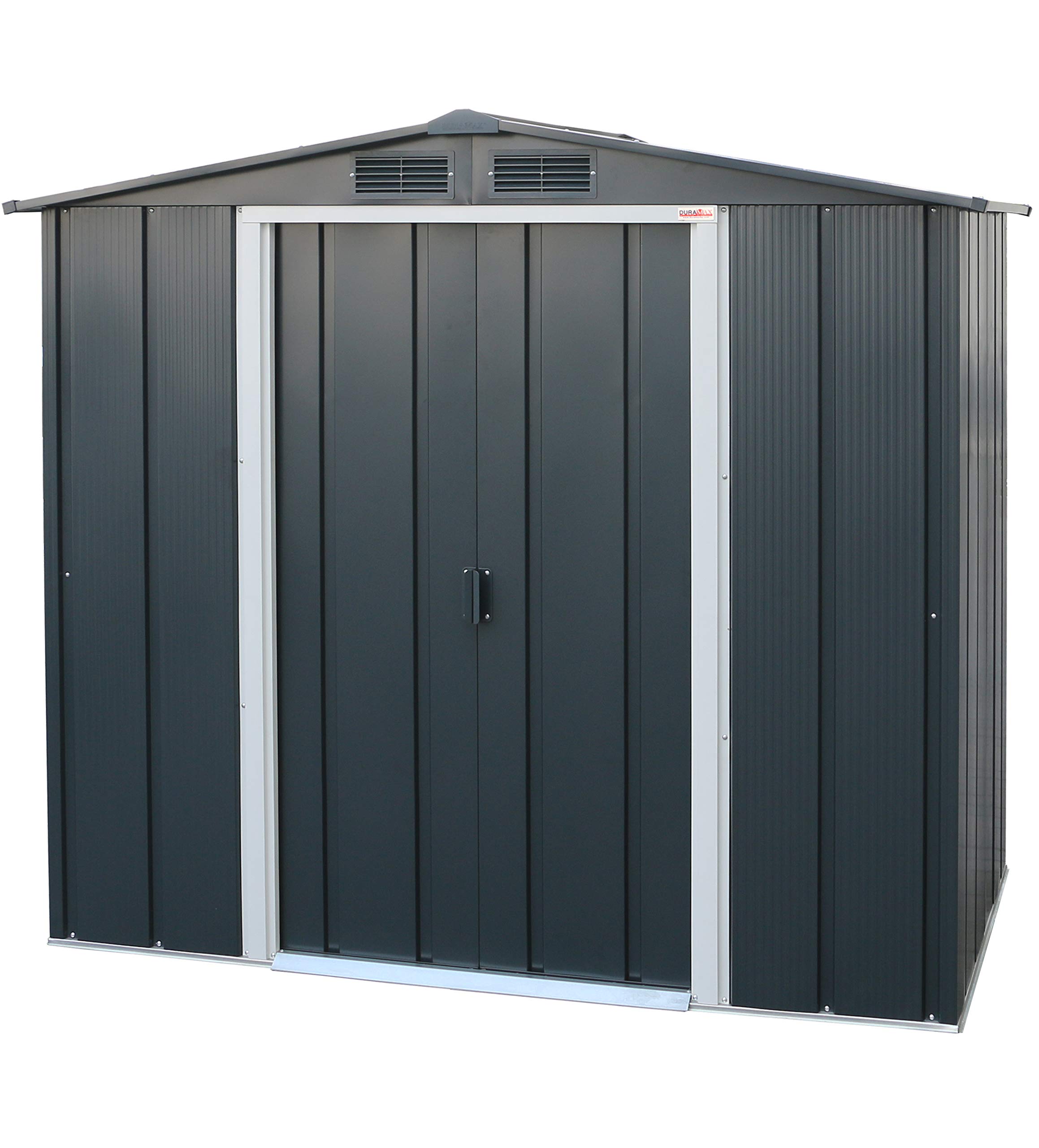 Duramax ECO 6 x 4 (2.47 m2) Metal Garden Storage Shed, Hot-Dipped Galvanized Metal Shed, Tool Storage Shed, Strong Reinforced Roof Structure, Maintenance-Free Metal Shed, Anthracite