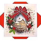 GREENHANDSHAKE Christmas Quilling Card 3D Collection - Unique Dedicated Handmade, Design Greeting Card for all occasion (Santa's Village Christmas)