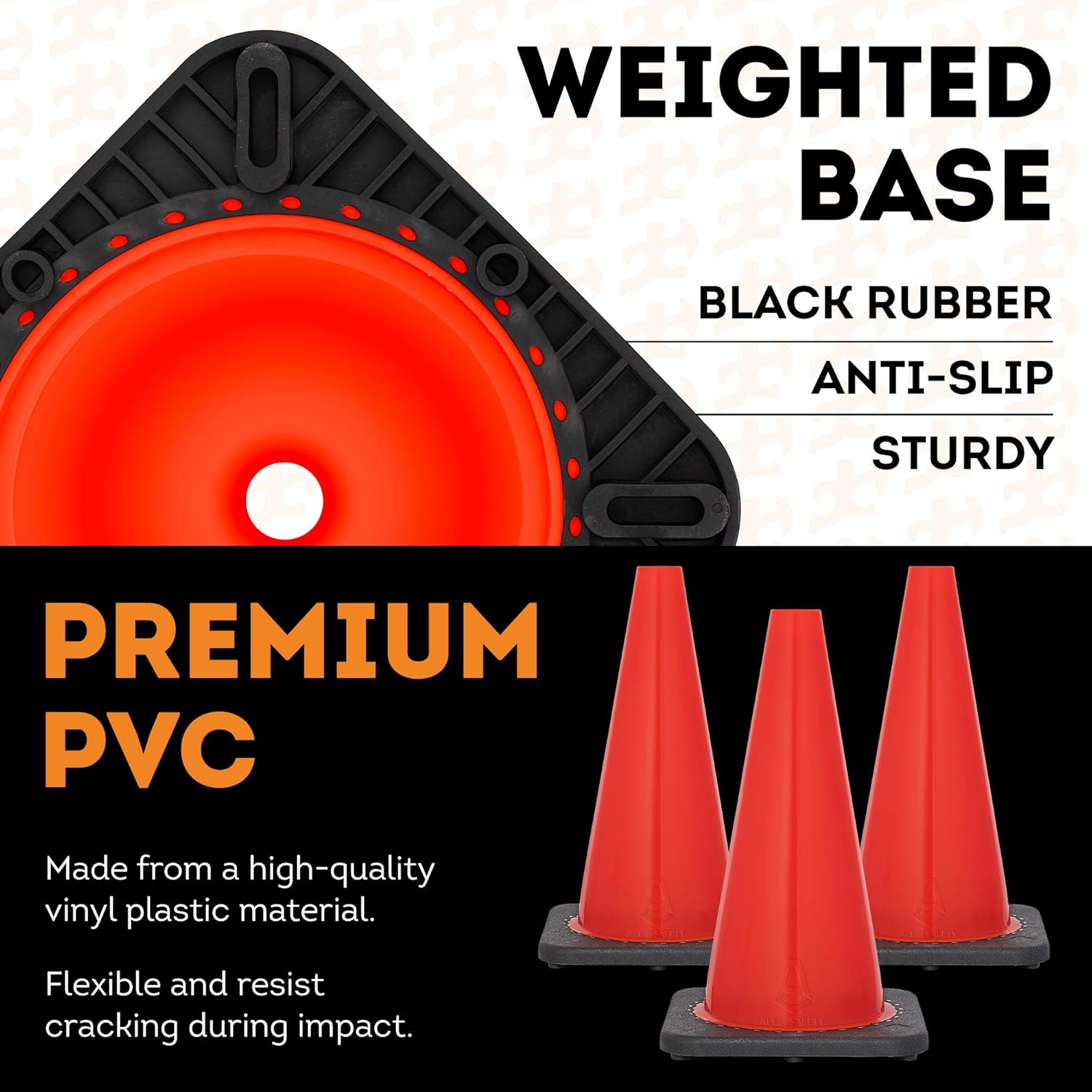 Multipurpose Pvc Plastic Safety Cone For Parking Kids And Construction Caution Xpose Safety 18 Inch Orange Traffic Cones Soccer Industrial Scientific Safety Barriers Guardebem Com