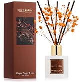 COCORR&Iacute;NA Reed Diffuser - Elegant Amber &amp; Oud 3.38 fl oz Reed Diffuser for Bedroom Bathroom Home D&eacute;cor
