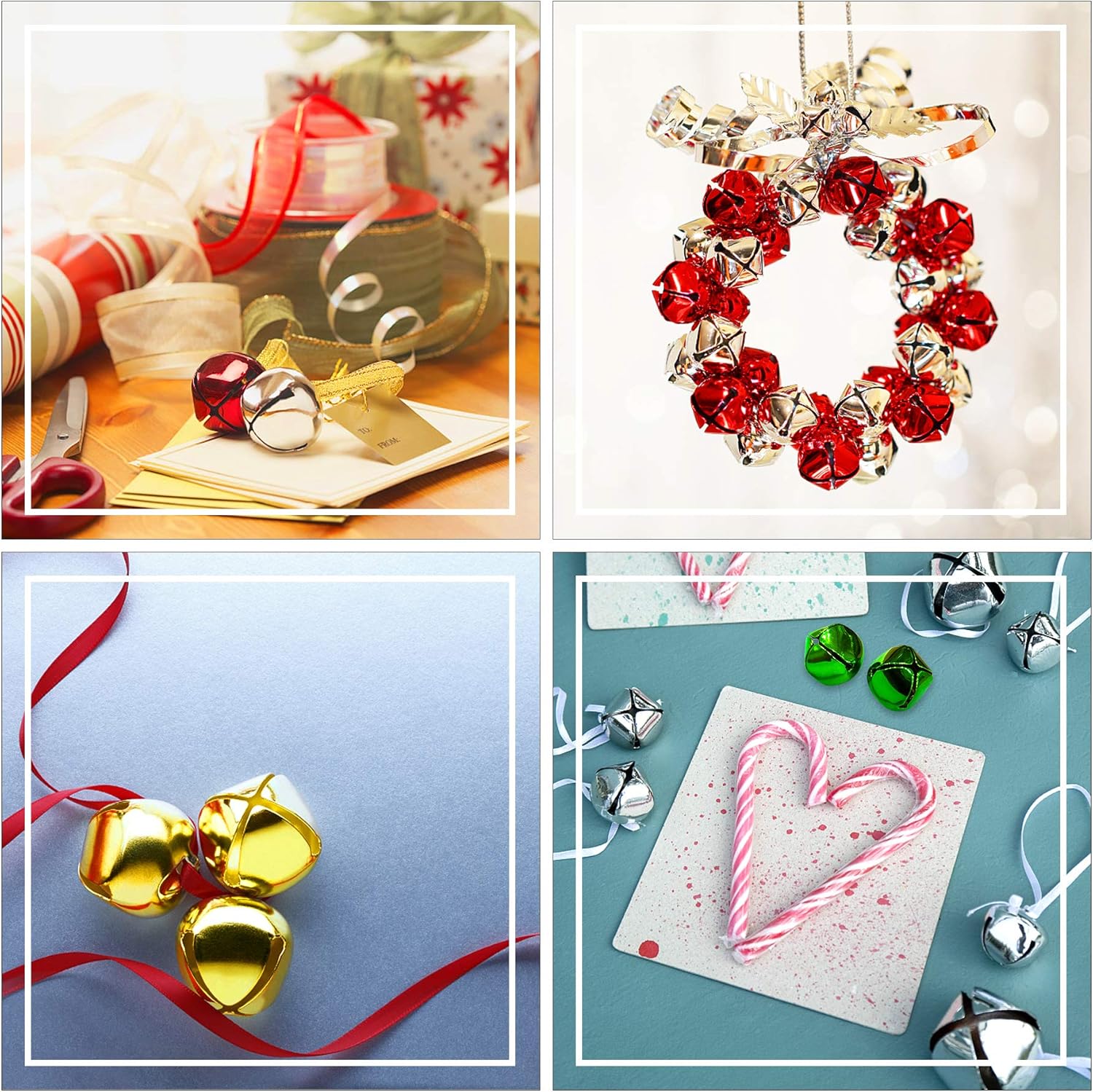 200 Pieces Jingle Bells 3/5Inch Craft Bell Bulk for Christmas Home and