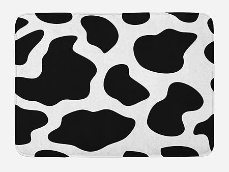 Vercxy Cow Print Bath Mat Hide Of A Cow With Black Spots Abstract And Plain Style Barnyard Life Print Plush Bathroom Decor Mat With Non Slip Backing Black White 23 6 X15 7 Amazon Co Uk Kitchen