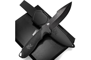 ODENWOLF WOLF-I Full Tang Survival Knife with Sheath - Stylish Tactical Fixed Blade - Made of 440C Steel - For Bushcraft and Camping Survival - Perfect EDC Outdoor Knife with TPE Handle