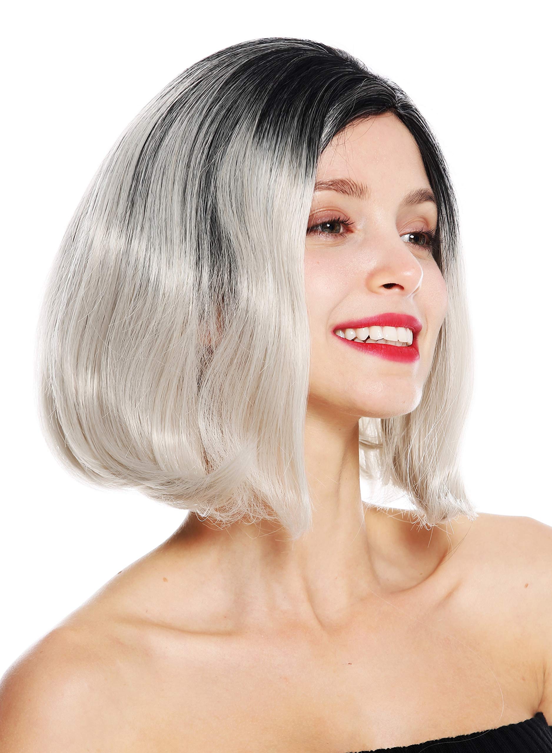 WIG ME UP - GFW3131A women's quality wig short bob long bob middle parting ombre black grey