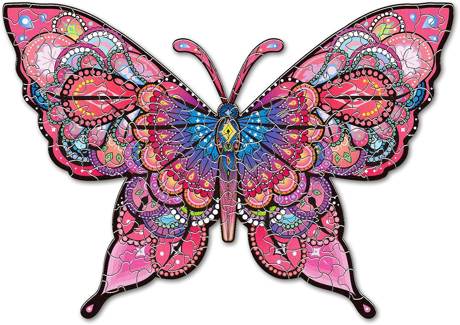 MOSUNECE Wooden Puzzles for Adults and Kids,Animal Shape Puzzles,Wooden Puzzles,Unique Family Decoration Butterfly Puzzles DIY Gift for Teens,Family: Toys & Games