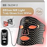 INIA Red Light Therapy Mask for Face – 4 Light Modes with 850nm NIR, Red & Blue LED Light Therapy, 2600mAh Rechargeable LED Face Mask for Radiant Glow at Home, Black