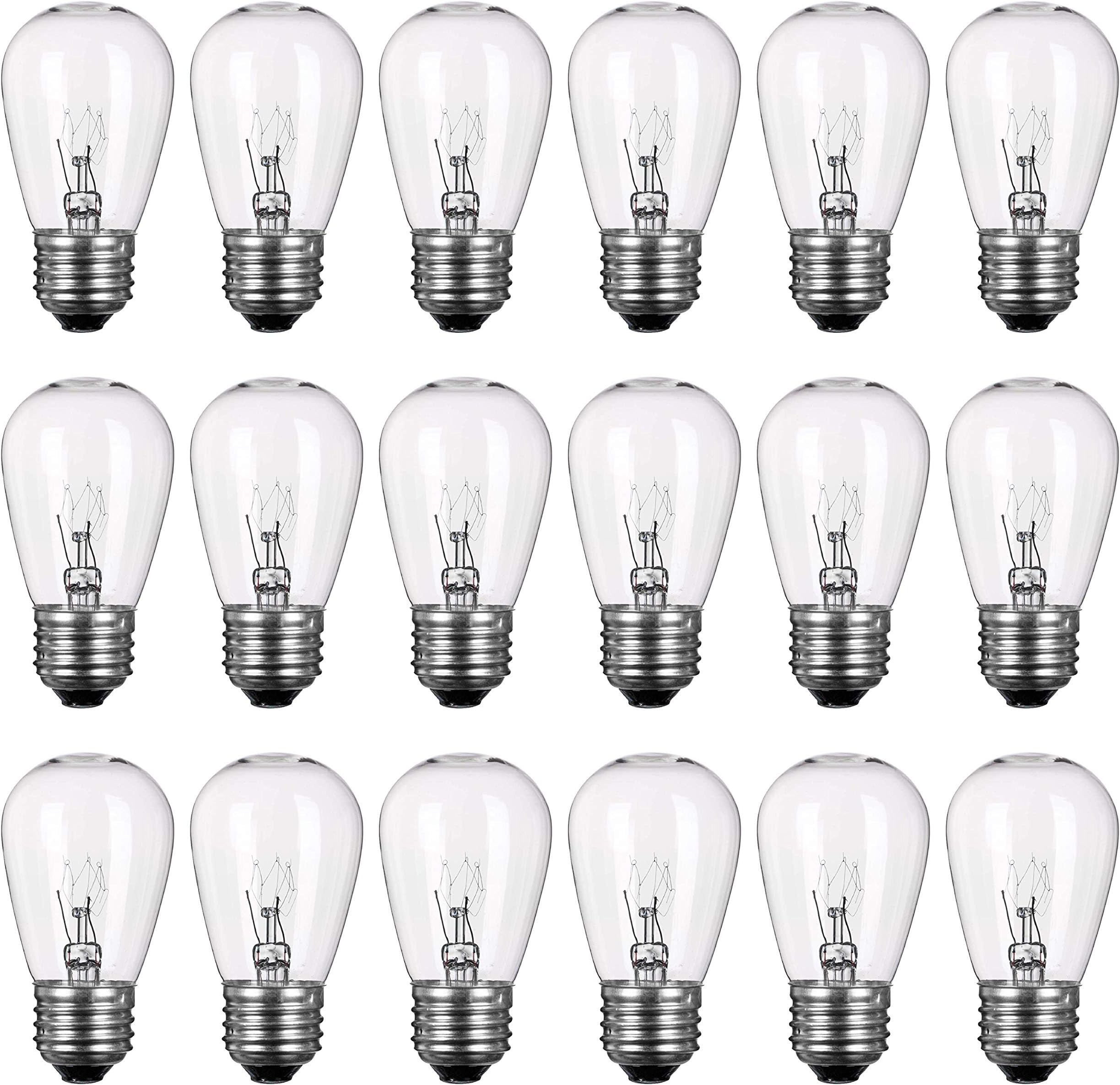 Newhouse LightingOutdoor Weatherproof S14 Incandescent Replacement String Light Bulbs | Standard Base | 18 Pack Clear