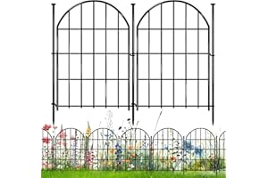 CHTSJQW 26 Pack Decorative Garden Fence, 22in X 28ft Arched No Dig Fence Border, Garden Edging Border, Rustproof Metal Animal Barrier with Ground Stake for Dog, Rabbit, Outdoor Yard Patio Decor