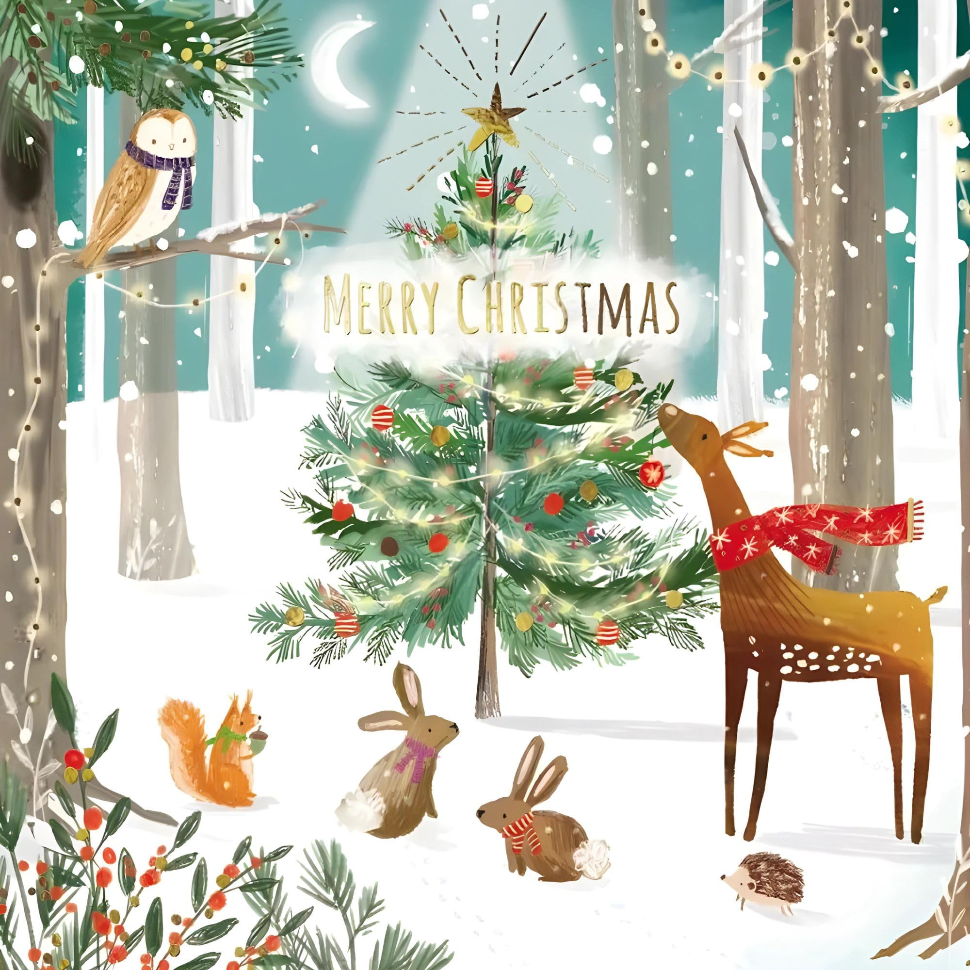 GBCC Charity Christmas Cards Pack of 10 - Forest Animals - Festive Christmas Cards Multipack - In Aid of UK Charities