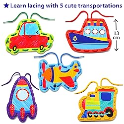 KRAFUN Preschool Beginner First Lacing Card Kit for