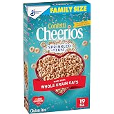 Cheerios Confetti Breakfast Cereal, Gluten Free, Family Size, 19 oz | Vanilla Flavor with Rainbow Sprinkles, Good Source of Calcium, 12 Vitamins &amp; Minerals, No Colors from Artificial Sources