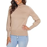 Spicy Sandia Women's Turtleneck Mock Neck Sweater Long Sleeves Casual Dressy Knit Pullover Tops Fall Winter Trendy