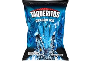 Taqueritos Dragon Ice, Spicy Rolled Corn Tortilla Chips, 8 oz (Pack of 1)