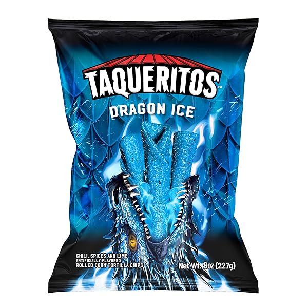 TAQUERITOS DRAGON ICE, SPICY ROLLED CORN TORTILLA CHIPS,...