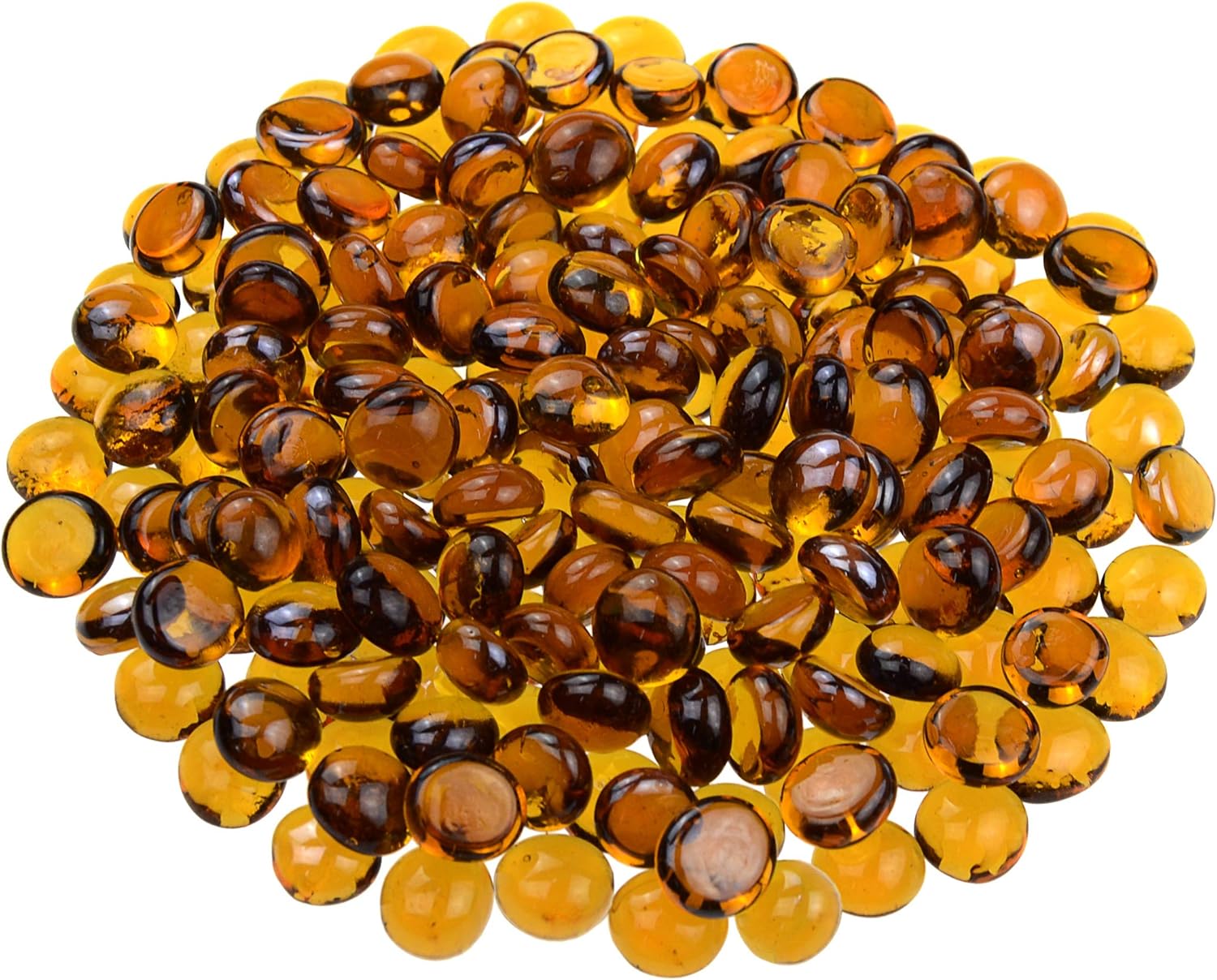 Vase Fillers - KINGOU Flat Glass Gems/Beads/Stones for Vase Filler, Table Scatter, Games - 1 Lbs (14-16mm, Approx. 5/8