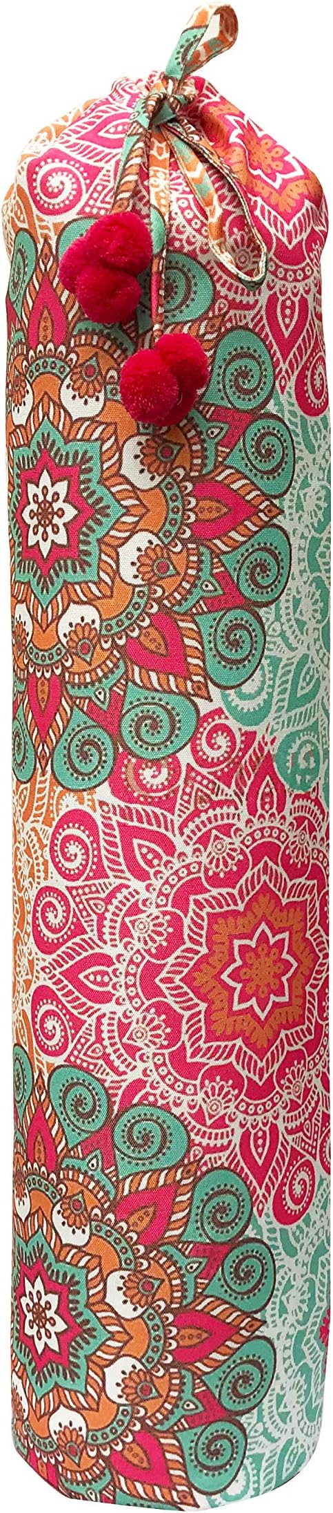 Yoga Mat Cover Bag | Cotton Exercise Fitness Durable | Mat Carry Bag Cover Only With Strong Shoulder Straps | Yoga Mat Bag For Men & Women (Multi, L 74 X W 25 Cm)