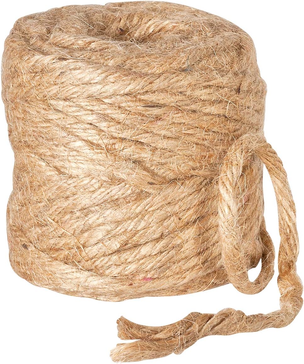 Rayher 4200331 Jutegarn, 4 fach, 3,5 mm ø, Spule 280 m, Farbe natur, Jute-Schnur, Bindegarn, Bindeschnur, Dekokordel, Jutekordel