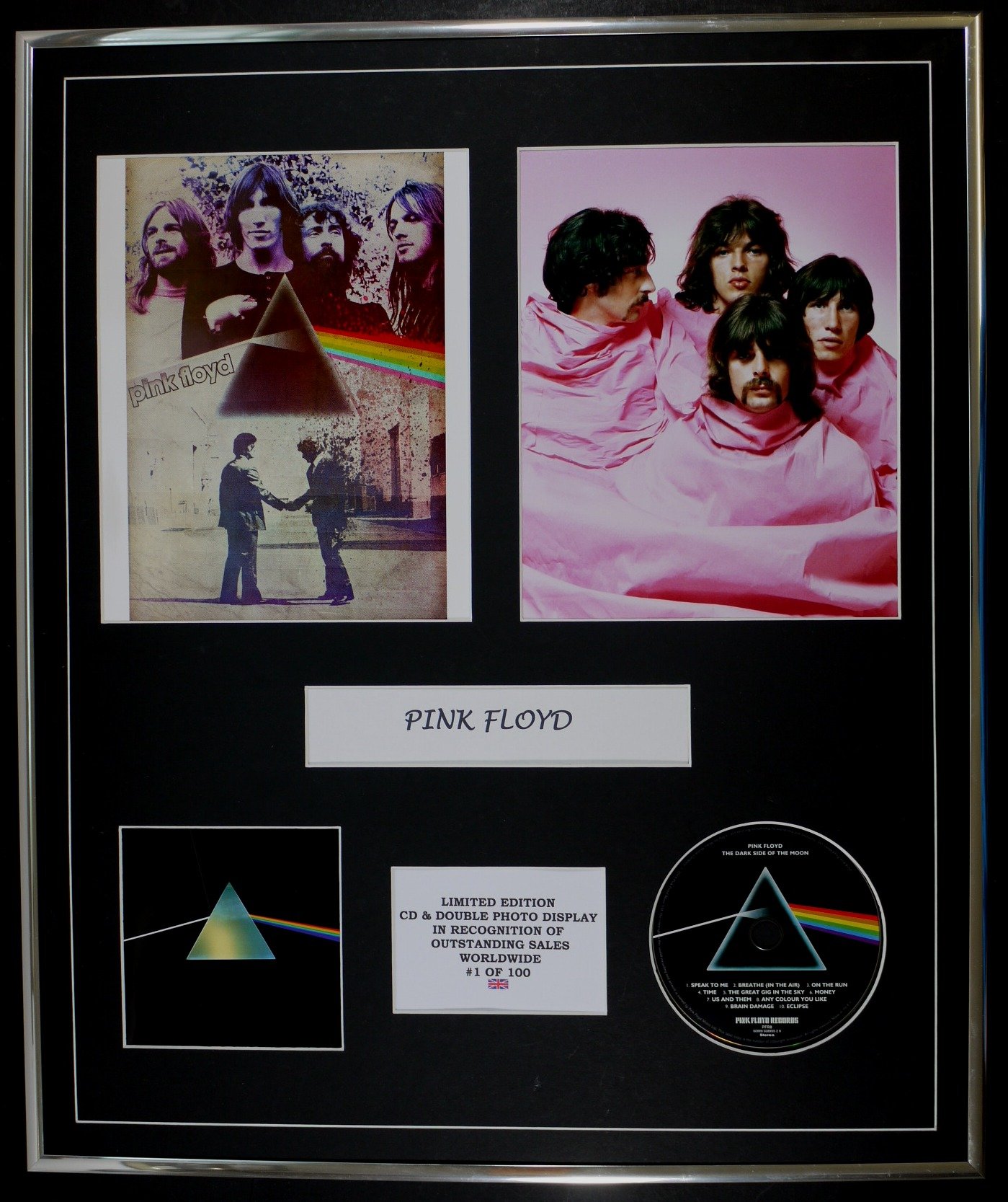 PINK FLOYD/CD & DOUBLE PHOTO DISPLAY/LTD. EDITION/COA/THE DARK SIDE OF THE MOON