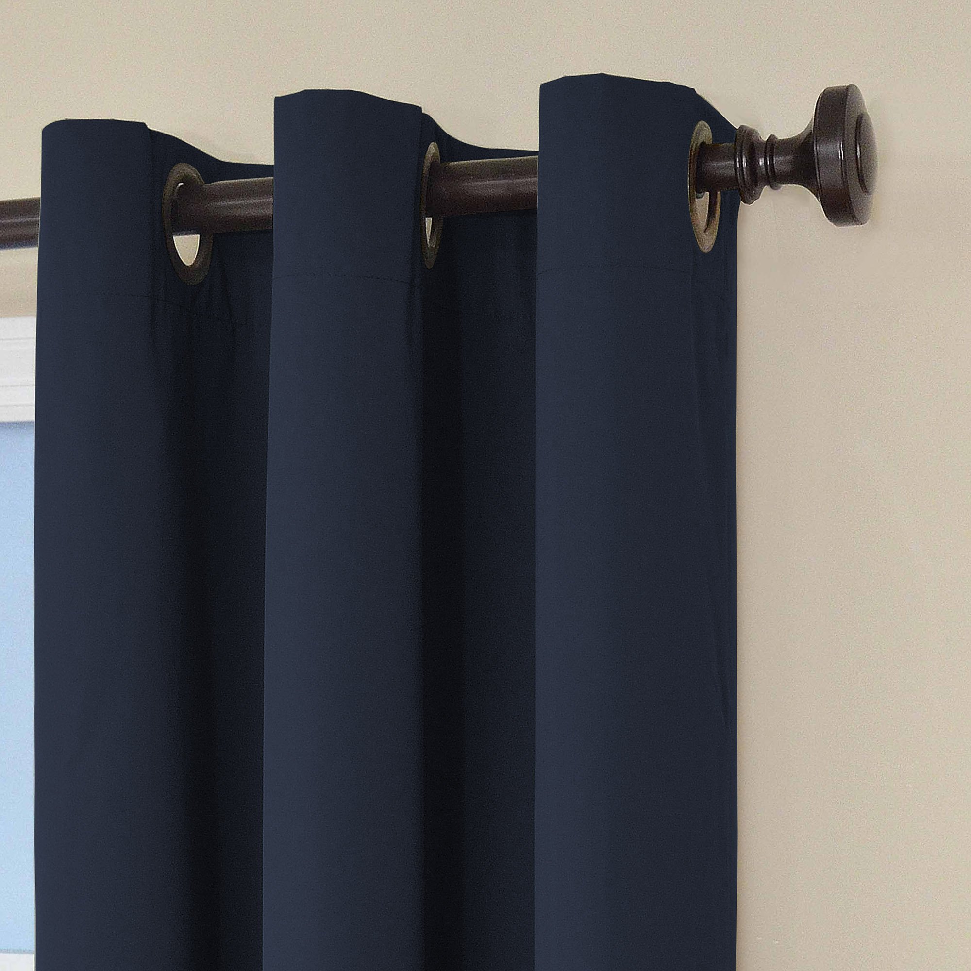 Eclipse 10708042X084NVY Microfiber 42-Inch by 84-Inch Thermaback Grommet Blackout Single Window Panel, Navy