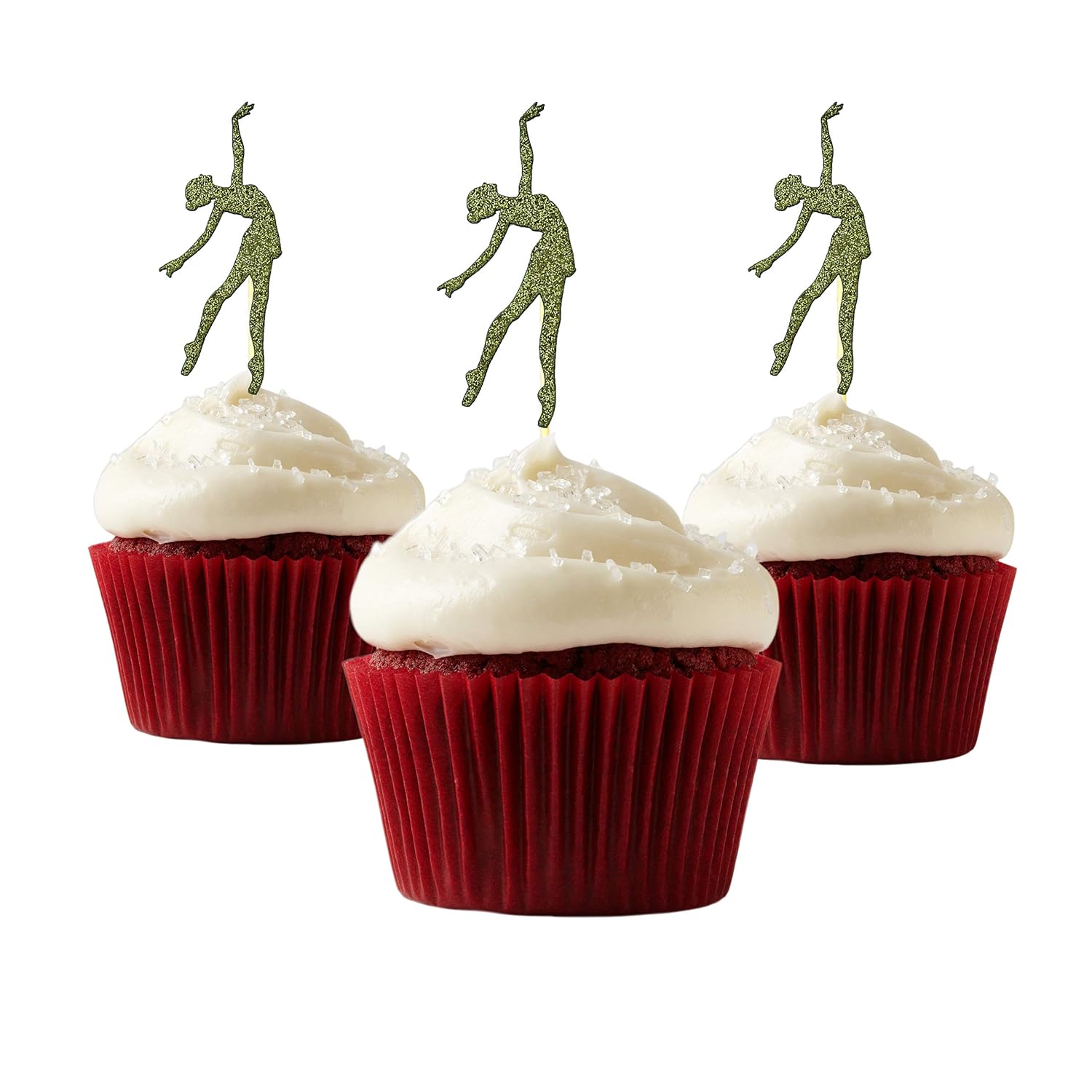 Amazon Com Ballet Dancer Cup Cake Topper Fantasy Glitter Card