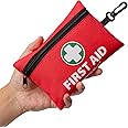 Mini First Aid Kit, 110 Pieces Small First Aid Kit - Includes Emergency Foil Blanket, CPR Respirator, Scissors for Travel, Ho