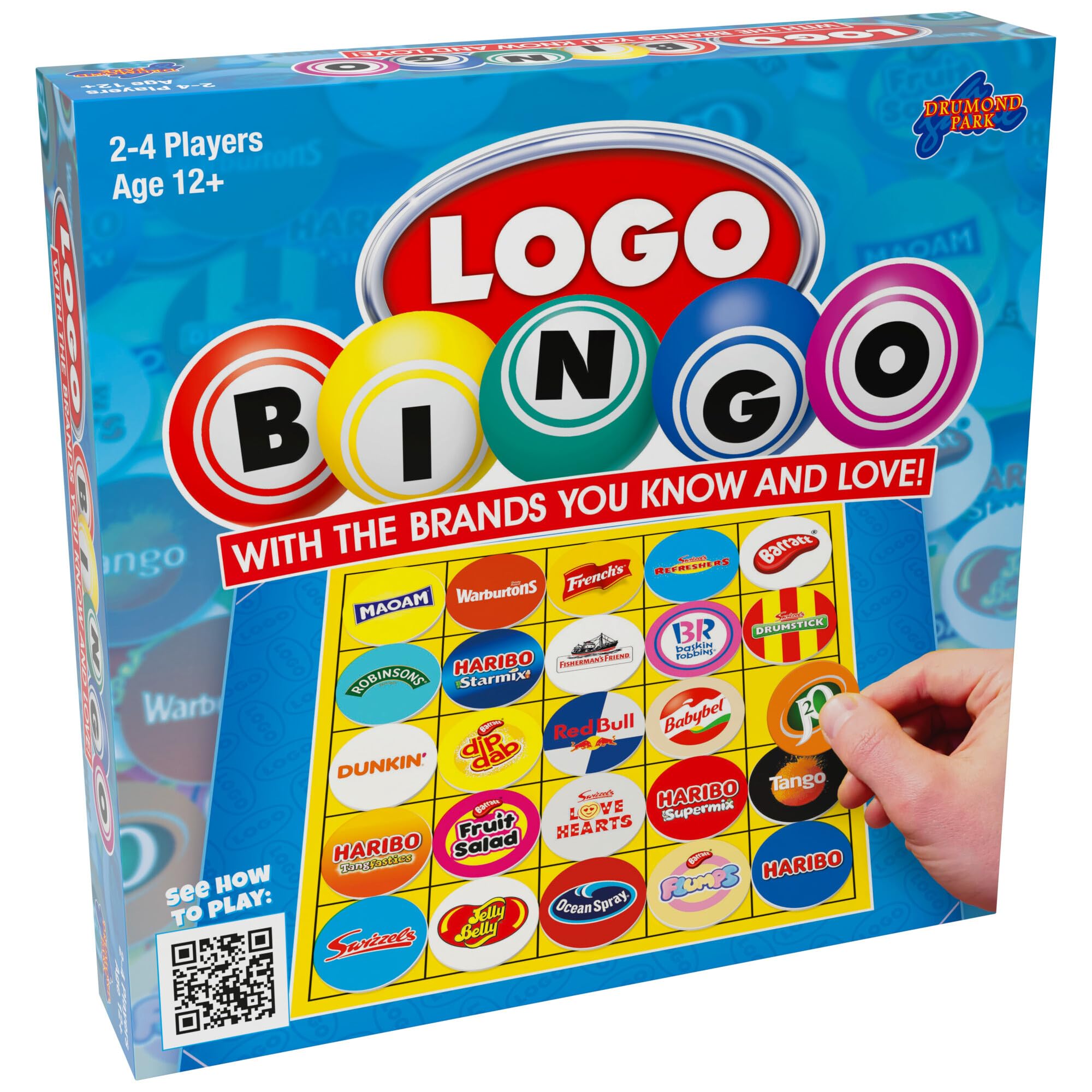 Drumond Park Logo Bingo Game - The Classic Logo Game of Brands You Know and Love in Bingo Format - 2-4 Player Family Games for Kids and Adults, Suitable for Ages 12 Years Old Plus