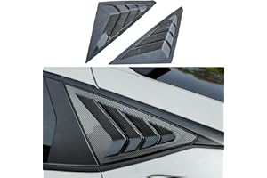 KEALAS for 11th Gen Civic Hatchback Sport Style Rear Side Window Louvers Air Vent Scoop Shades Cover Trim for Honda Civic Hatchback 2022 2023 2024 2025-Carbon Fiber Style