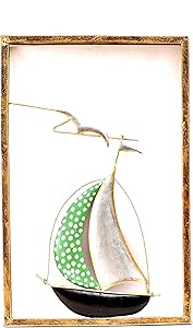 ENRICH Homedecor Metal SHIP BIRD ANTIQUE Wall Décor Frame, Vintage Ship Art, Home Living Room Decoration, Nautical Decor, Metal Ship Sign, Wall Hanging