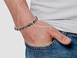 Brown Snowflake Obsidian Bracelet for Women Men's