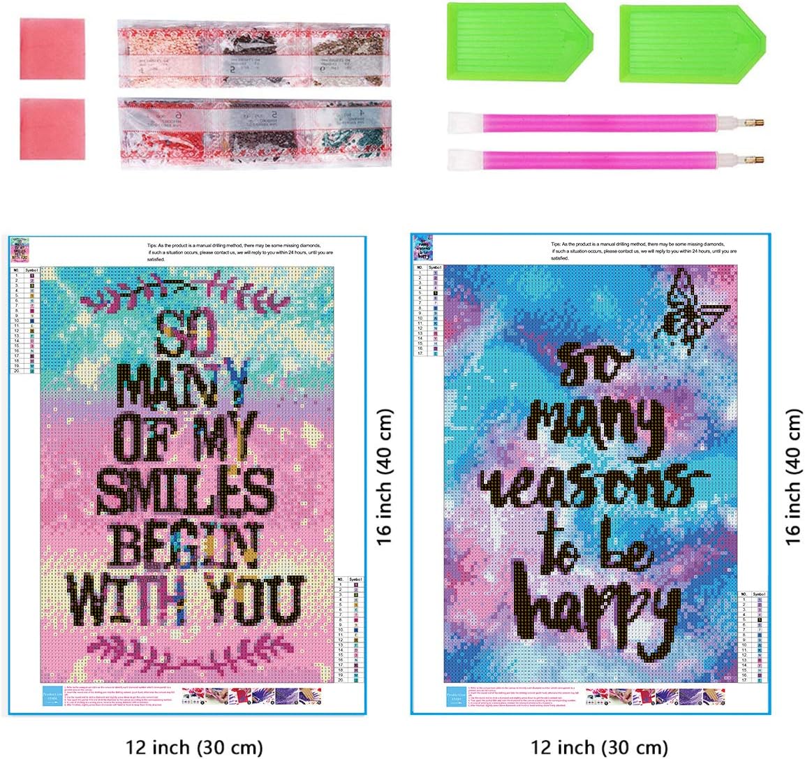 Ginfonr 5D DIY Diamond Painting Full Drill Colorful Letter by Number Kits - Image 3