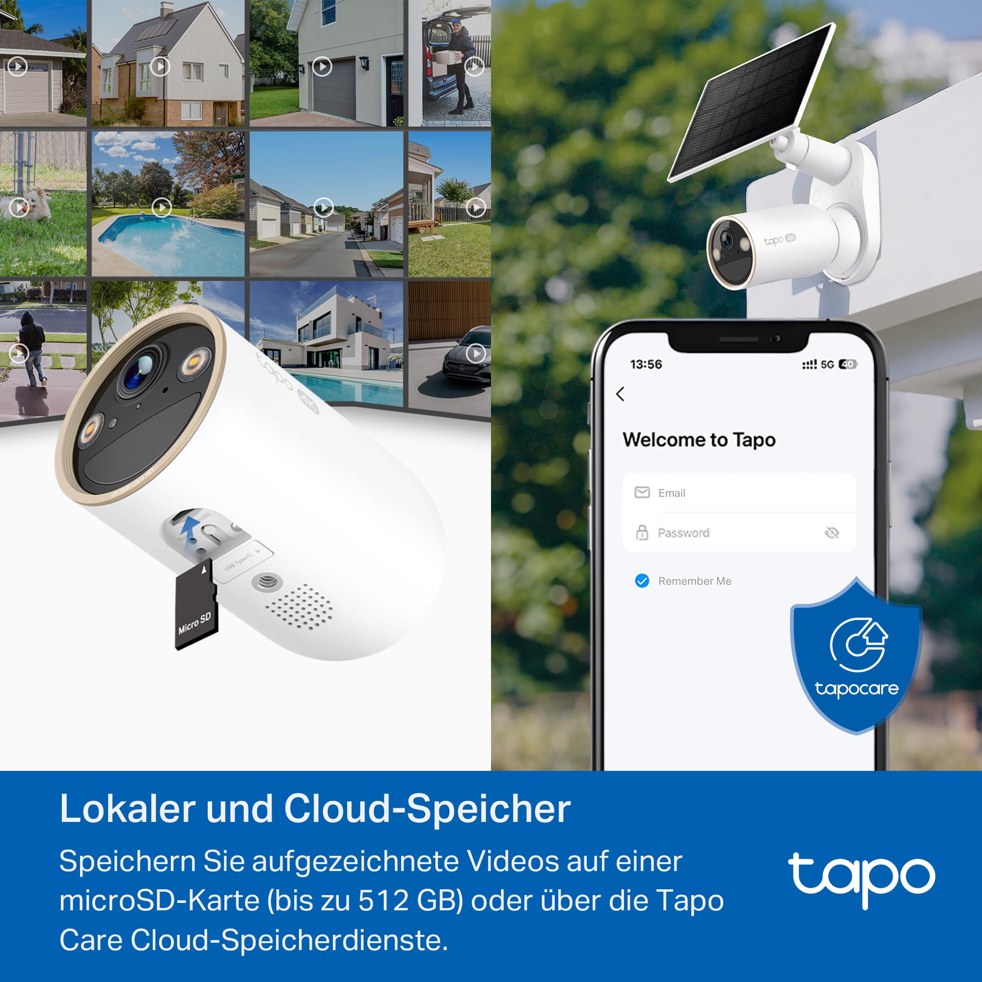 Tapo C460 4K 8MP Überwachungskamera Aussen Akku, Starlight-Farb-Nachtsicht, Dual-Band WLAN, Magnetfuß, Verschlüsselte microSD-Aufzeichnung, KI-Erkennung, 10000-mAh-Akku 8