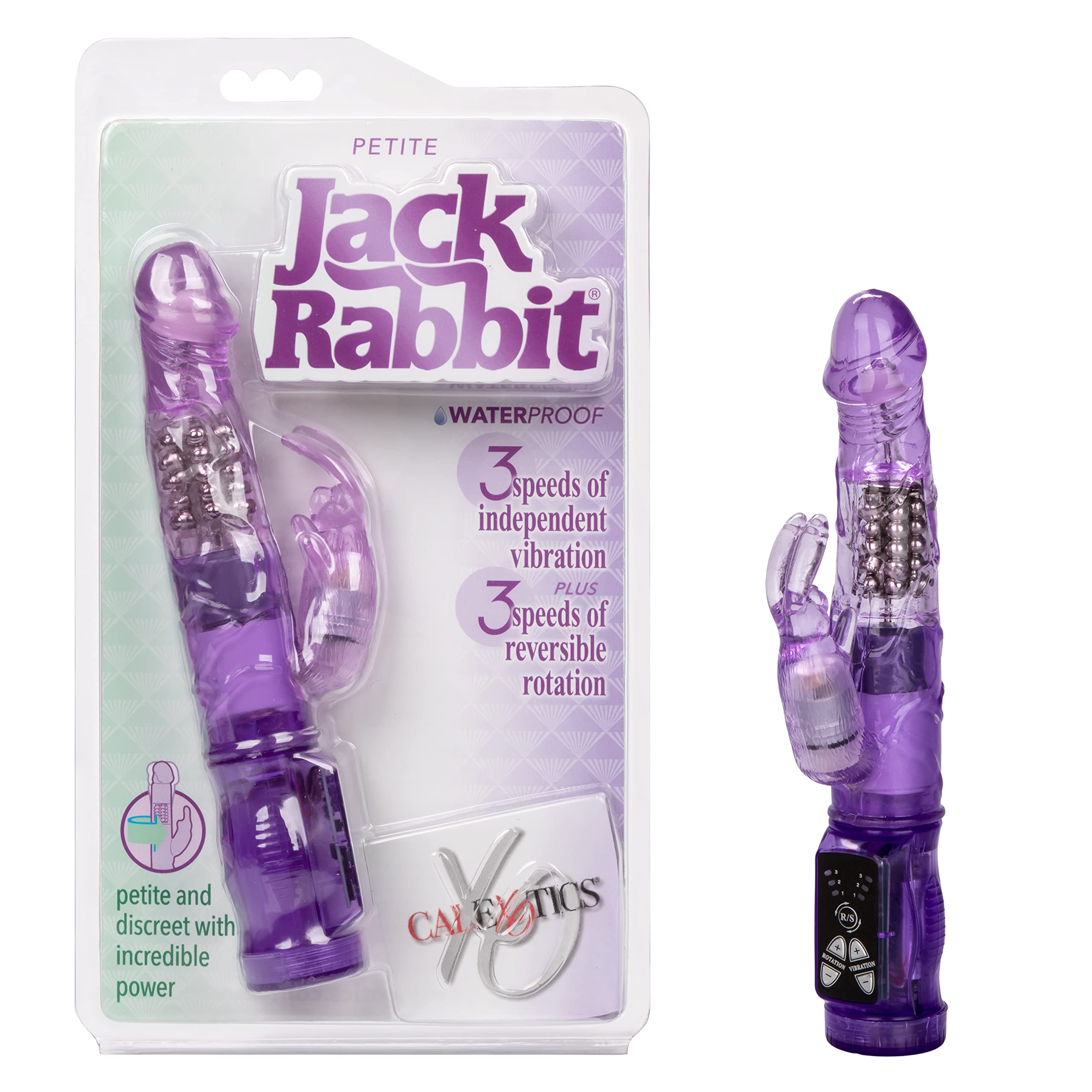 CalExotics California Exotic Novelties Petite Jack Rabbit Vibrator, Purple,Metal,0716770086501
