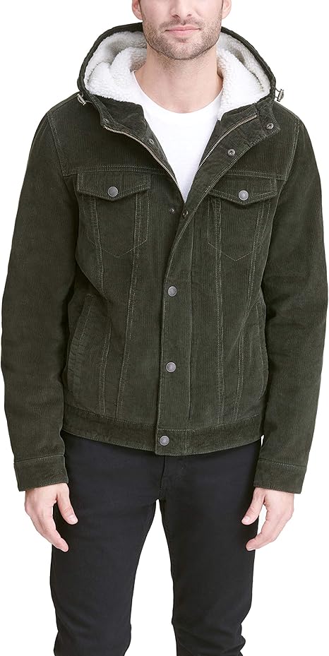 Levi's mens Corduroy Sherpa Hooded Trucker Jacket: Amazon.ca: Clothing & Accessories