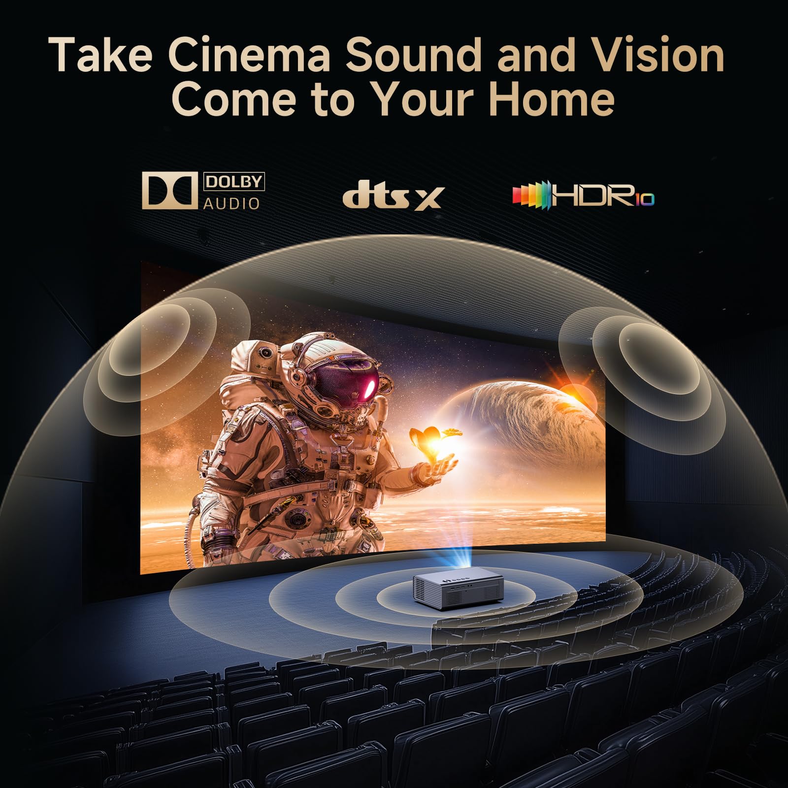 4K Projector with Built-in Apps, 1200ANSI Auto Focus&6D Keystone Dolby Audio Kogata Smart Projector with WiFi 6 Bluetooth Outdoor Movie Proyector for Home Theater HDR10+ UPGRADE