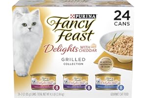 Purina Fancy Feast Delights with Cheddar Grilled Chicken, Turkey or Whitefish and Cheddar Cheese Feast in Gravy Wet Cat Food 