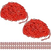 PATIKIL Plastic Chain Links, 400 Foot Safety Barrier Chain Red for Crowd Control, Queue Line, Parking, Fence, Gate, Concert, Construction Site and Decoration