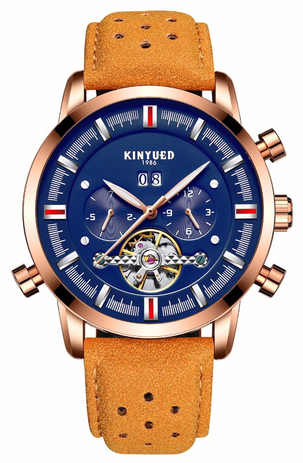 Skeleton Automatic Watch Men Flying Tourbillon Brand Mechanical Luminous Calendar Wristwatches