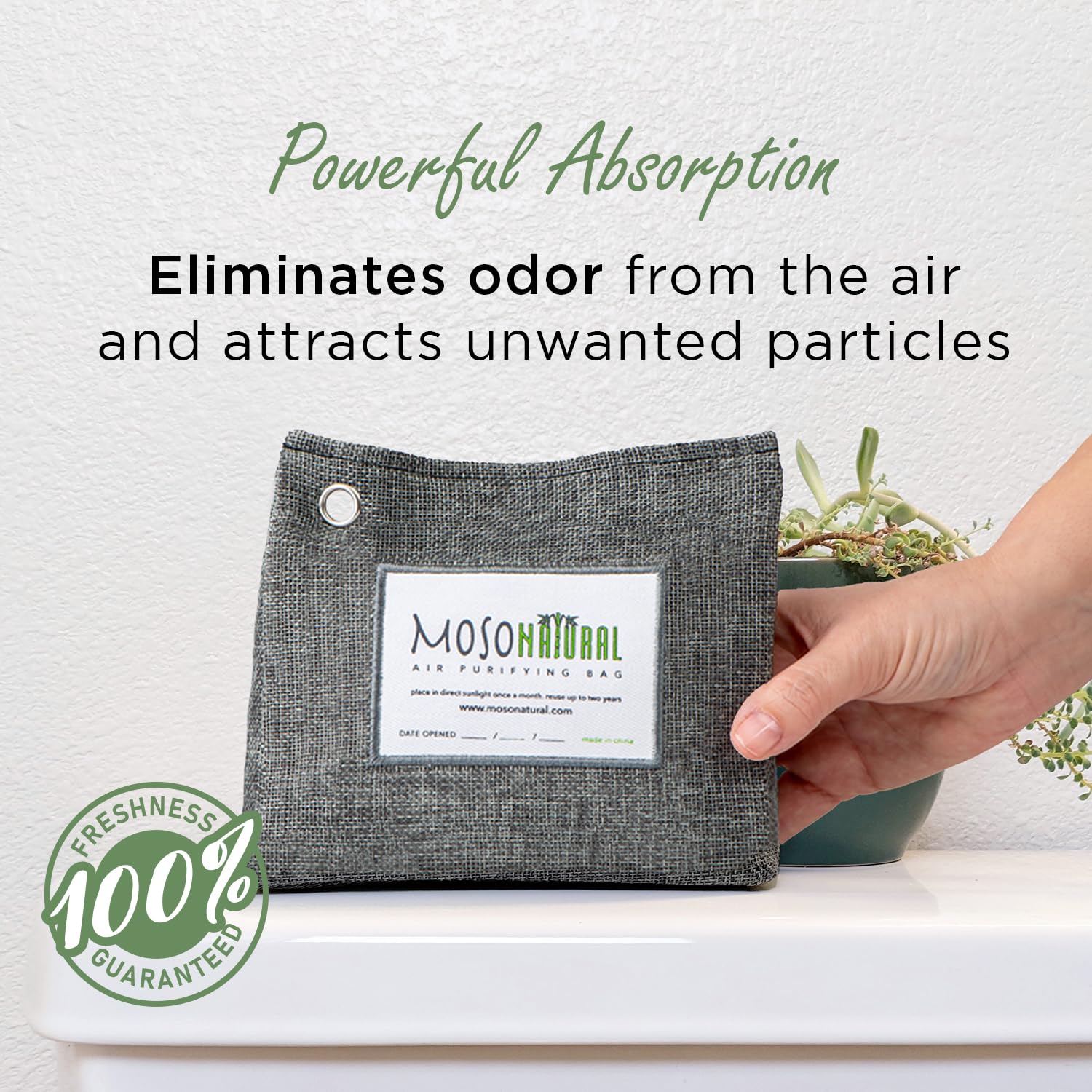Moso Natural Air Purifying Bag 300g (10.58oz) Premium Bamboo Charcoal Odor Absorber for Home & Pet, Closet Odor Eliminator & Small Room Deodorizer, Charcoal Bags Last 2 Years, Unscented (5 Pack)