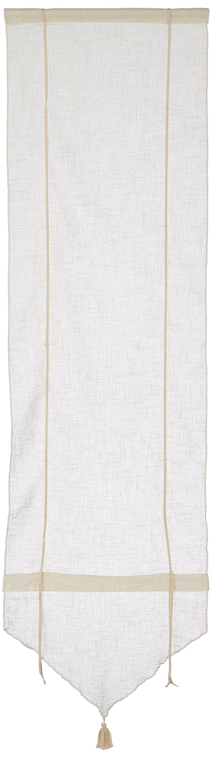 LINDER 0171/10/338 Adjustable Tapered Blind Linen Look Rod Pocket White 45X165