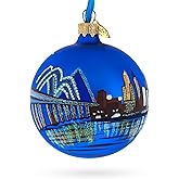 Memphis at Night, Tennessee Glass Ball Christmas Ornament 3.25 Inches