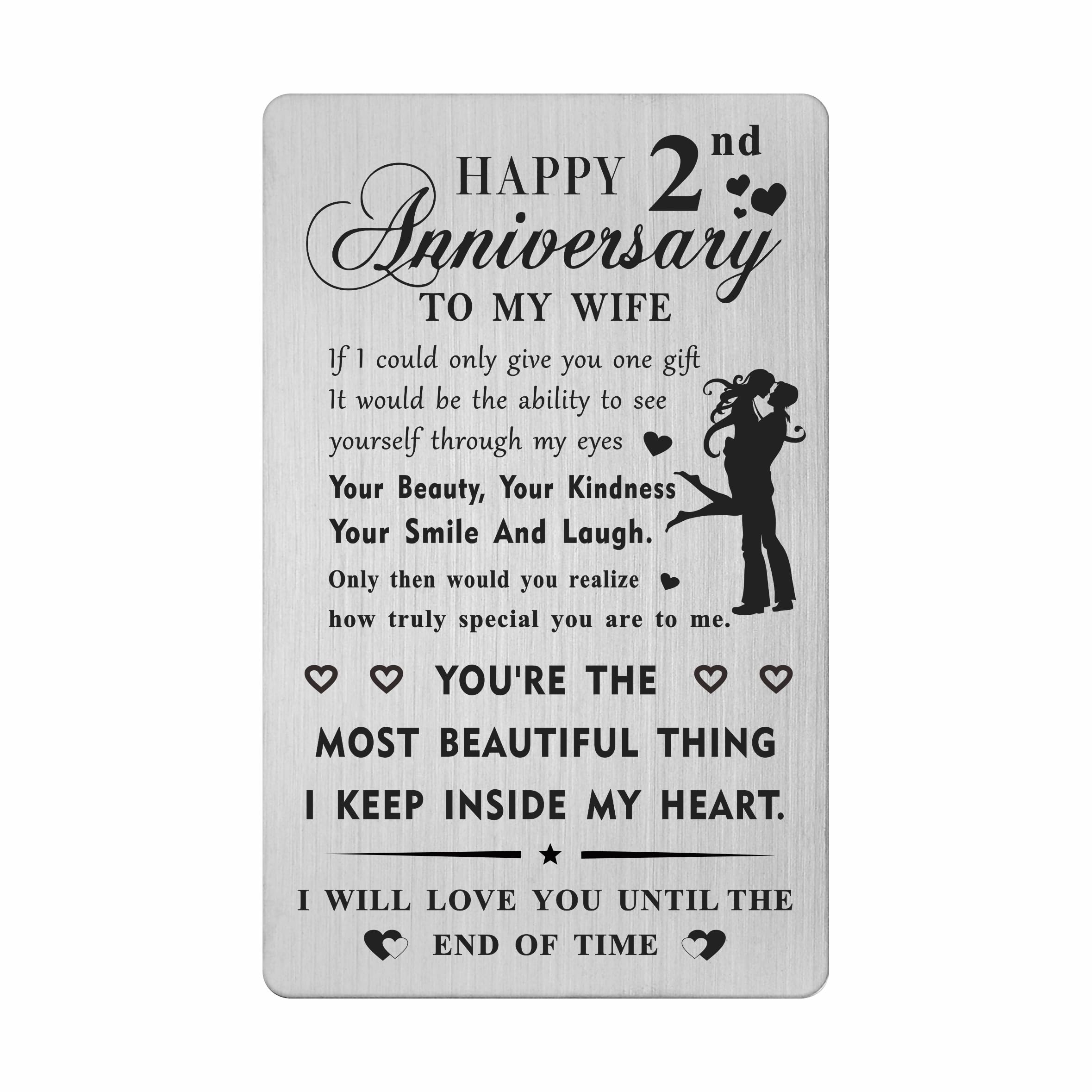 HYHYDHP 2nd Wedding Anniversary Card Gifts for Wife - Happy 2 Year Anniversary Card for Her Girlfriend