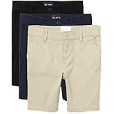 The Children's Place Girl's Chino Shorts, Black/Sandy/Tidal, 14